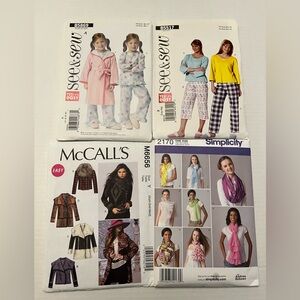 Simplicity Sewing Patterns with Yellow and Purple Designs
